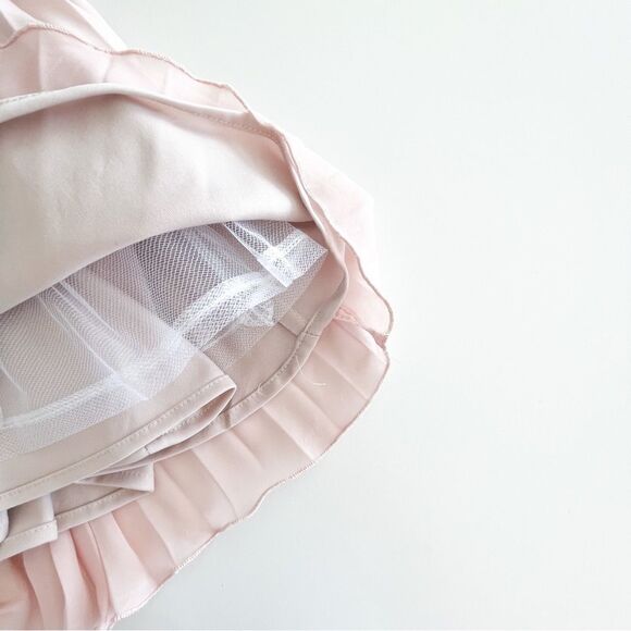 Xscape Blush Pink Lace Dress Pleated Fit and Flare Semi-Formal Party Women 's 10 - Picture 9 of 14